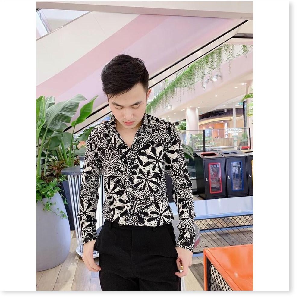 ÁO SƠ MI NAM TAY DÀI KẺ SỌC VÀ HỌA TIẾC SIÊU NGẦU THỜI TRANG MỚI KME