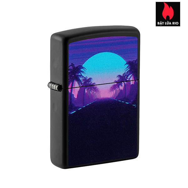 Bật Lửa Zippo 49809 – Zippo Sunset Black Light Design Black Lighter Black Matte