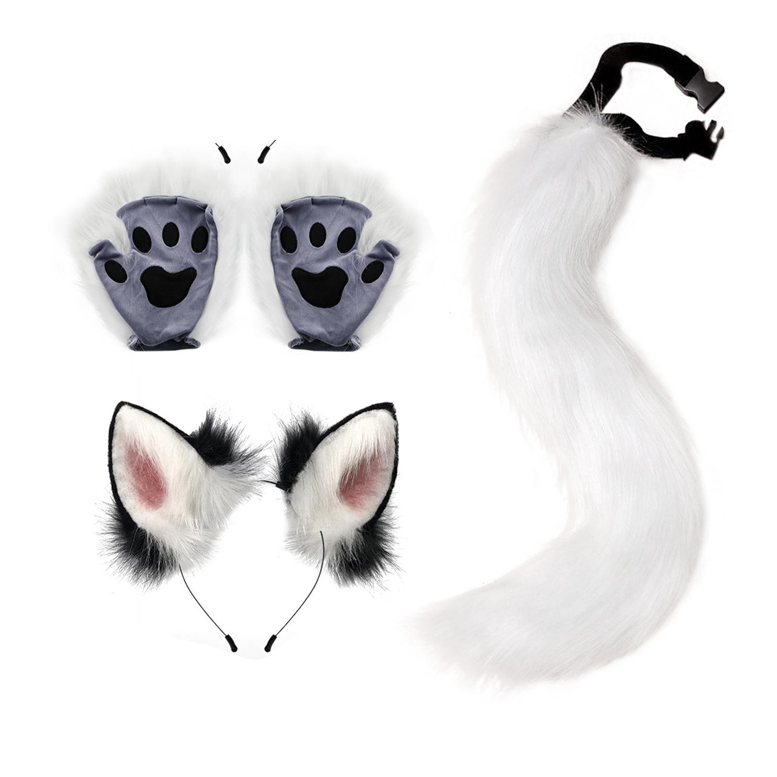 Fox Ears Tail Cosplay Props for Halloween Fancy Dress Parties Carnival