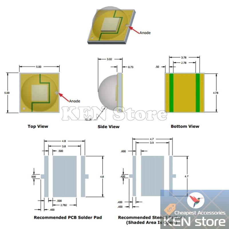 Bóng led, nhân led, chip led CREE XML T6 10W 3V - 3,7V DC