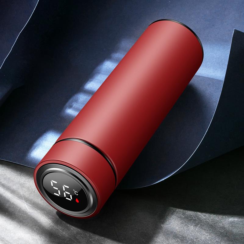 Cách Nhiệt Thông Minh Cốc Nước Kỹ Thuật Số Đèn Led Hiển Thị Nhiệt Độ Thép Không Gỉ Nhiệt Cốc Thông Minh Cách Ly 500ML