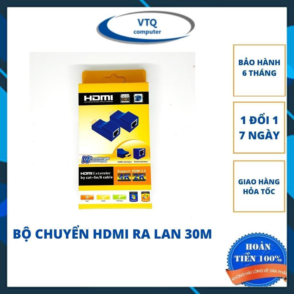 Bộ chuyển đổi HDMI to Lan 30m. Bộ kéo dài HDMI To LAN 30M Cat-5e/6e. vtq.computer