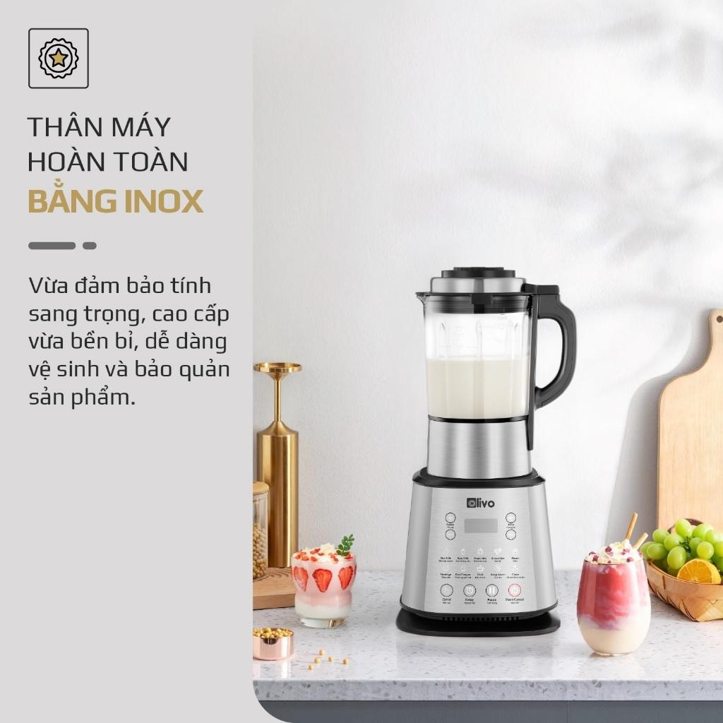 Máy Làm Sữa Hạt OLIVO X20 Plus, 2000W - 1,75L, Sấy Khử Khuẩn - Tạm Dừng Khi Nấu, Hàng Chính Hãng