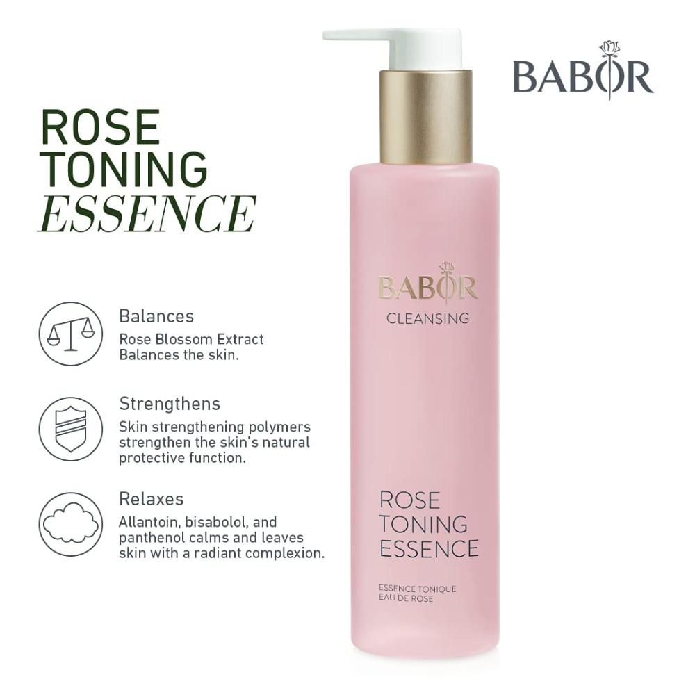 Nước cân bằng độ ẩm tinh chất hoa hồng không cồn Babor Rose Toning Essence - 200ml