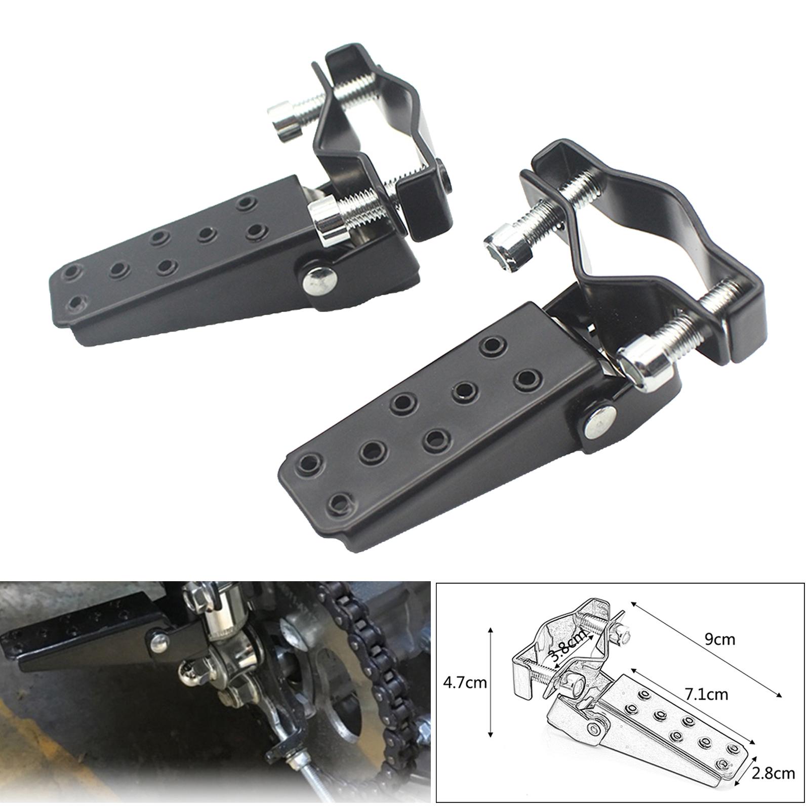 1 Pair of Motorcycle Steel Footrests Pedals Universal 25 30mm Foldable , Easy to Install