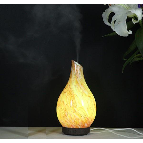 Máy Xông Tinh Dầu Thủy Tinh Cao Cấp, Họa Tiết Sang Trọng, Máy Khuếch Tán Tinh Dầu Chuyên Dụng, Đèn LED Trang Trí