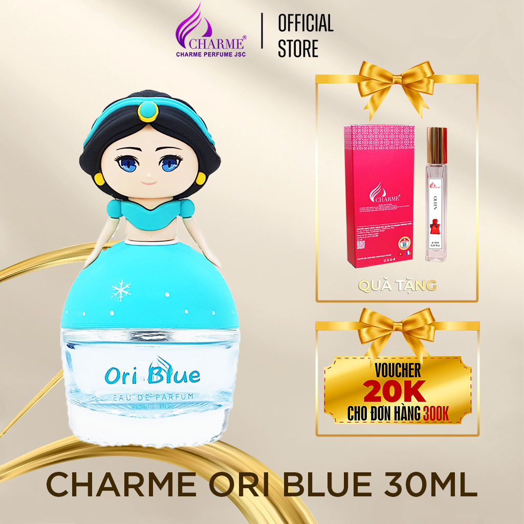 Nước hoa trẻ em, Charme Ori Blue, cho bé gái, nhóm hương hoa cỏ và trái cây, nhẹ nhàng, năng động, 30ml