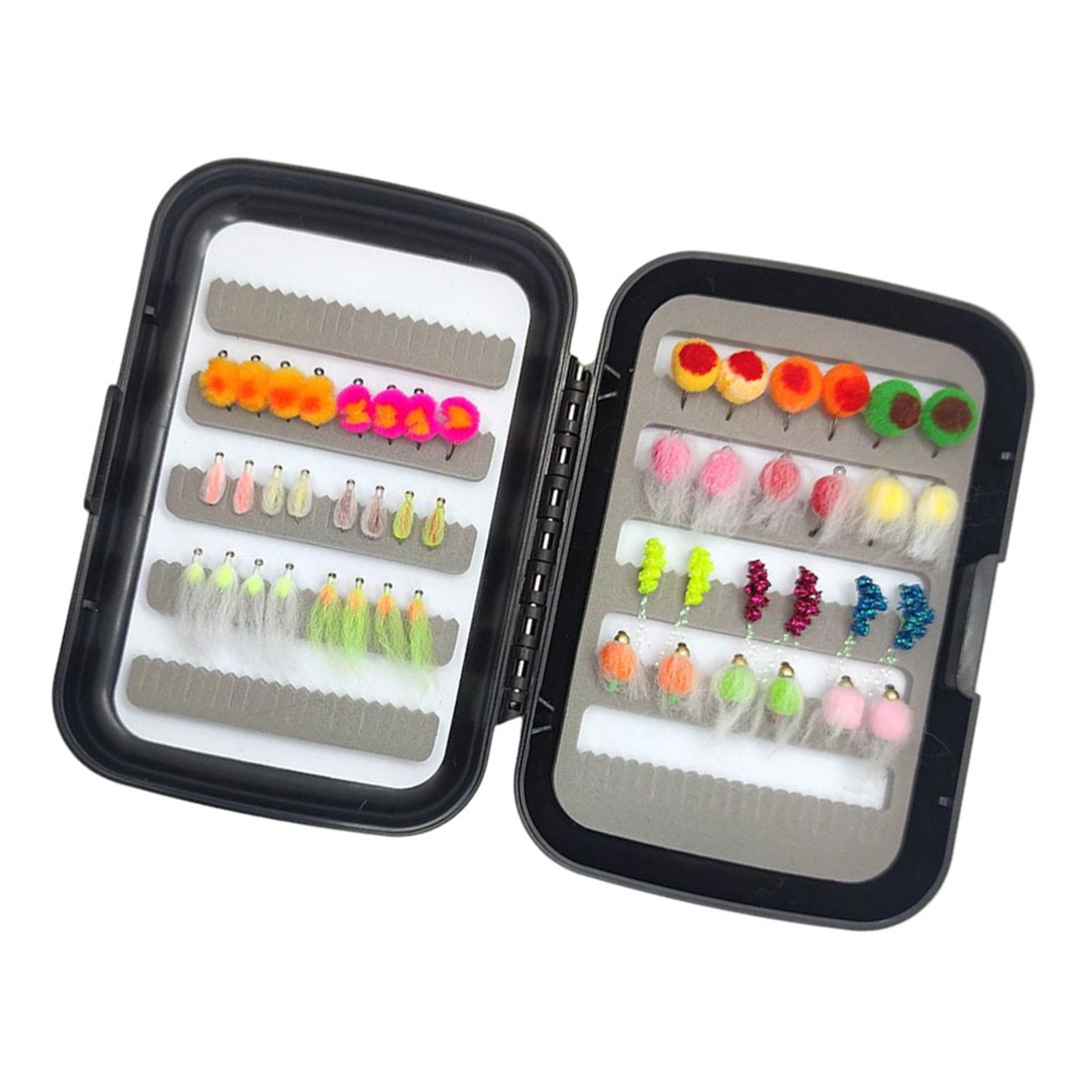 / Fishing Flies Kit Fly Assortment Trout Bass Nymphs Streamers 48
