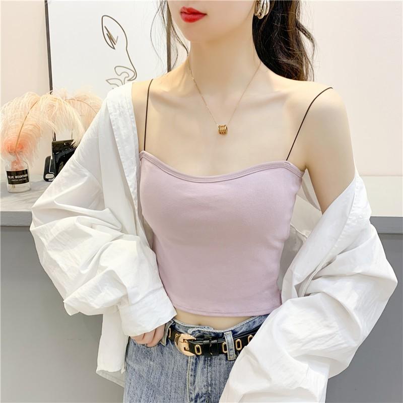 Áo 2 Dây Croptop Hàng Cao Cấp ,Chất Cotton Mịn, Đệm Nâng Đỡ Ngực Bao Đẹp VIP01