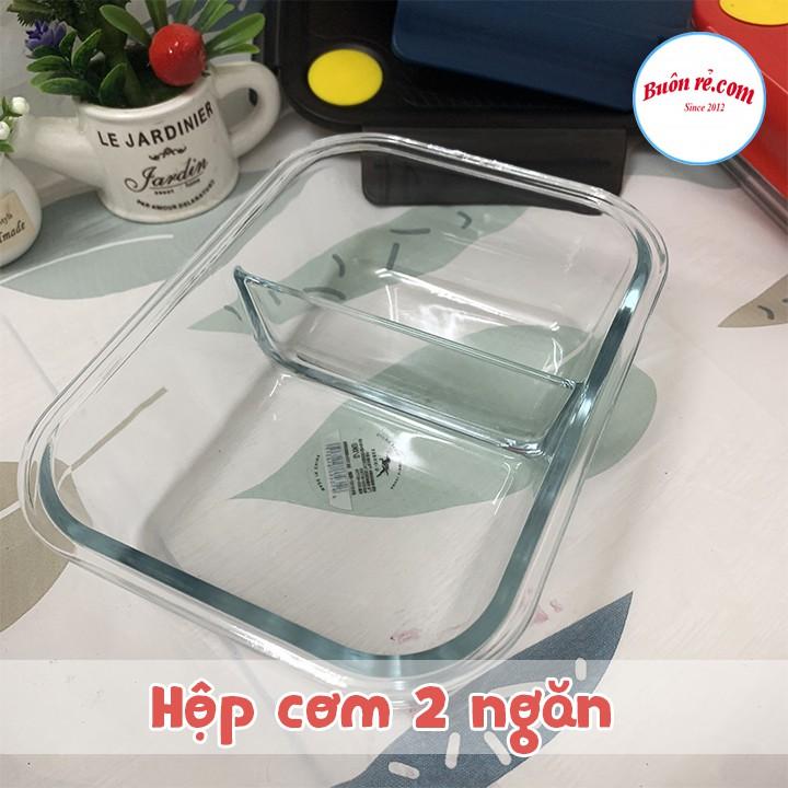 Hộp Cơm Thủy Tinh 3 Ngăn Chịu Nhiệt Tốt Kèm túi đựng 00873