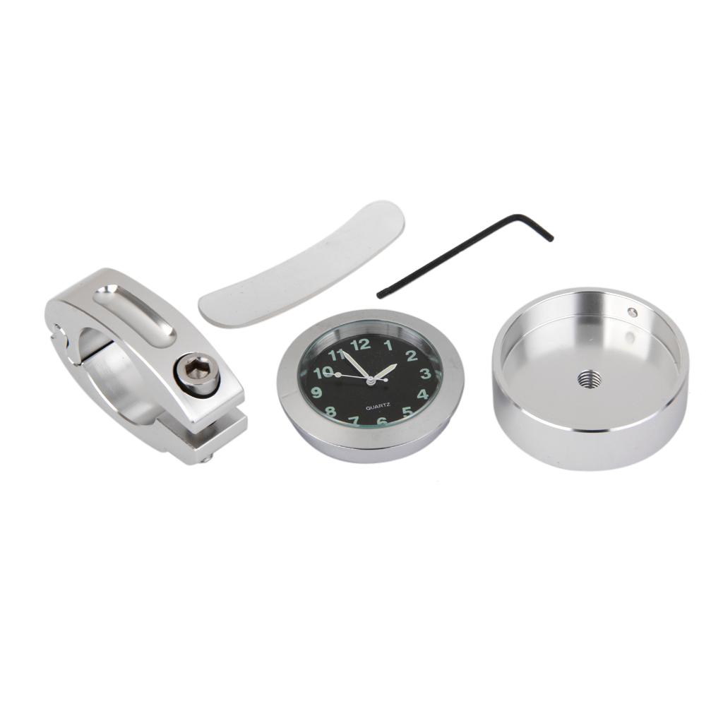 Waterproof Chrome Motorcycle Bike Handle Bar Mount Clock for