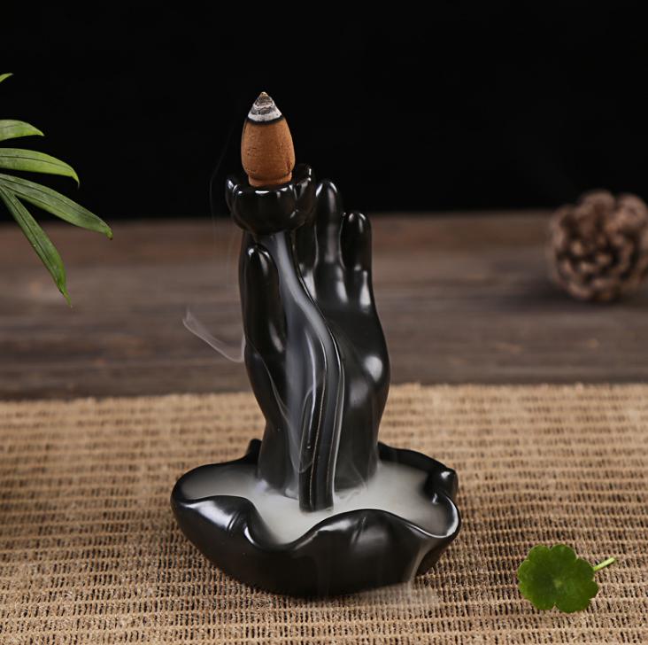 THÁC KHÓI TRẦM HƯƠNG BÀN TAY PHẬT CAO CẤP, TƯỢNG PHONG THỦY MAY MẮN CHO GIA CHỦ