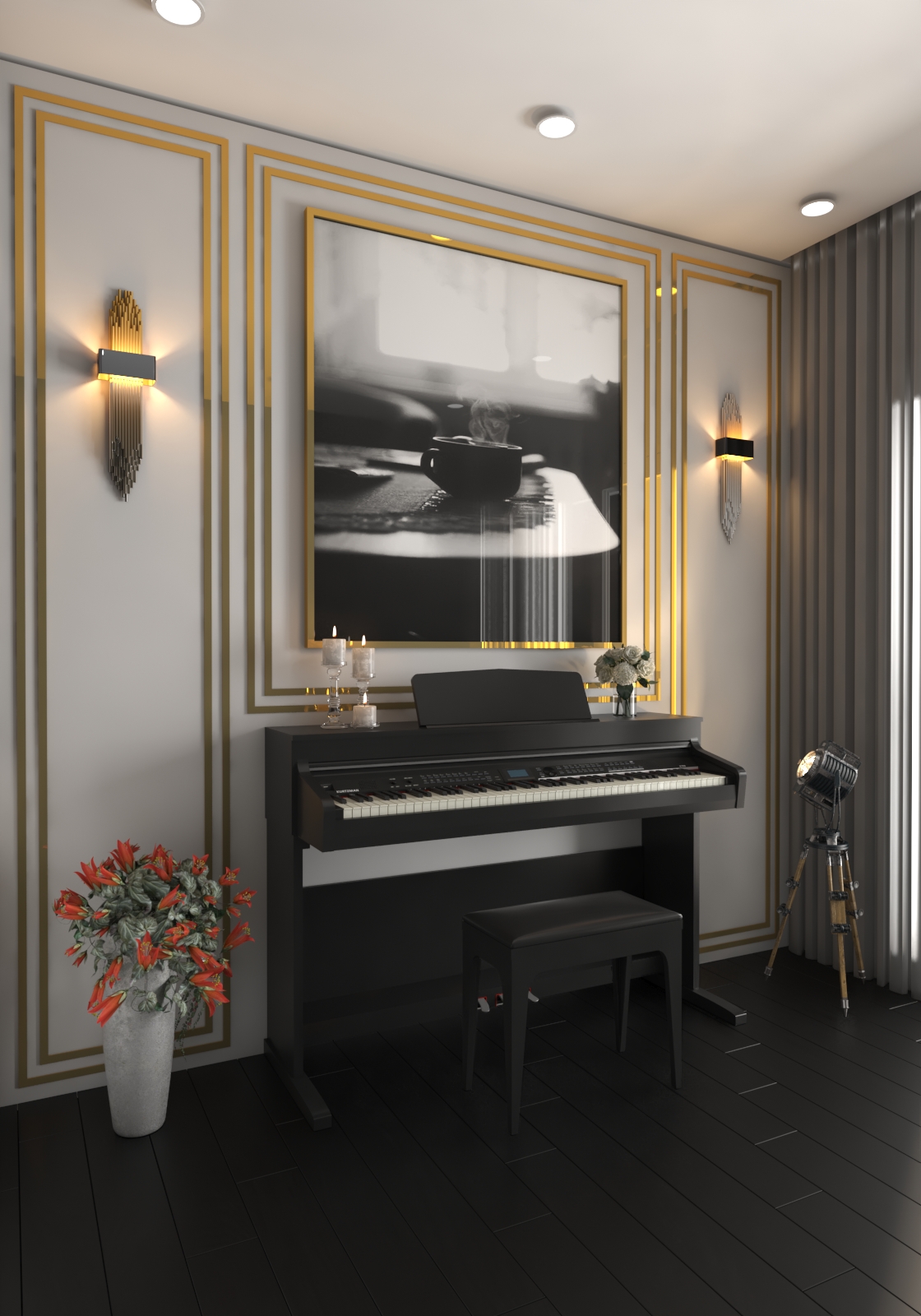 Đàn Piano điện cao cấp/ Home Digital Piano - Kzm Kurtzman K700 - Màu nâu đen - Hàng chính hãng