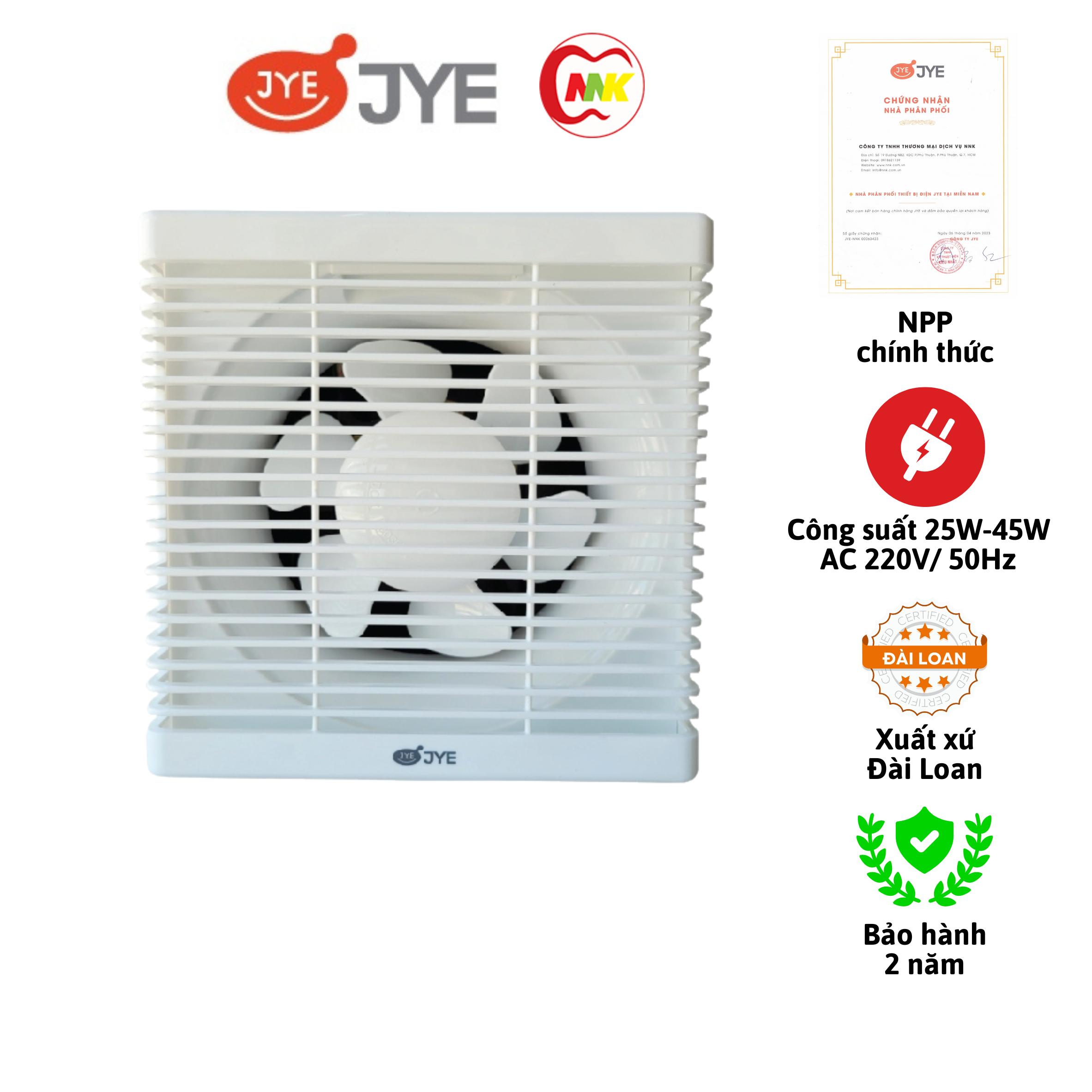 Quạt hút thông gió gắn tường JY-100 TP, JY-150TP, JY-20TP, JY25TP, JY-30 TP 20W - 45W Đài Loan, Bảo hành 2 năm hàng chính hãng