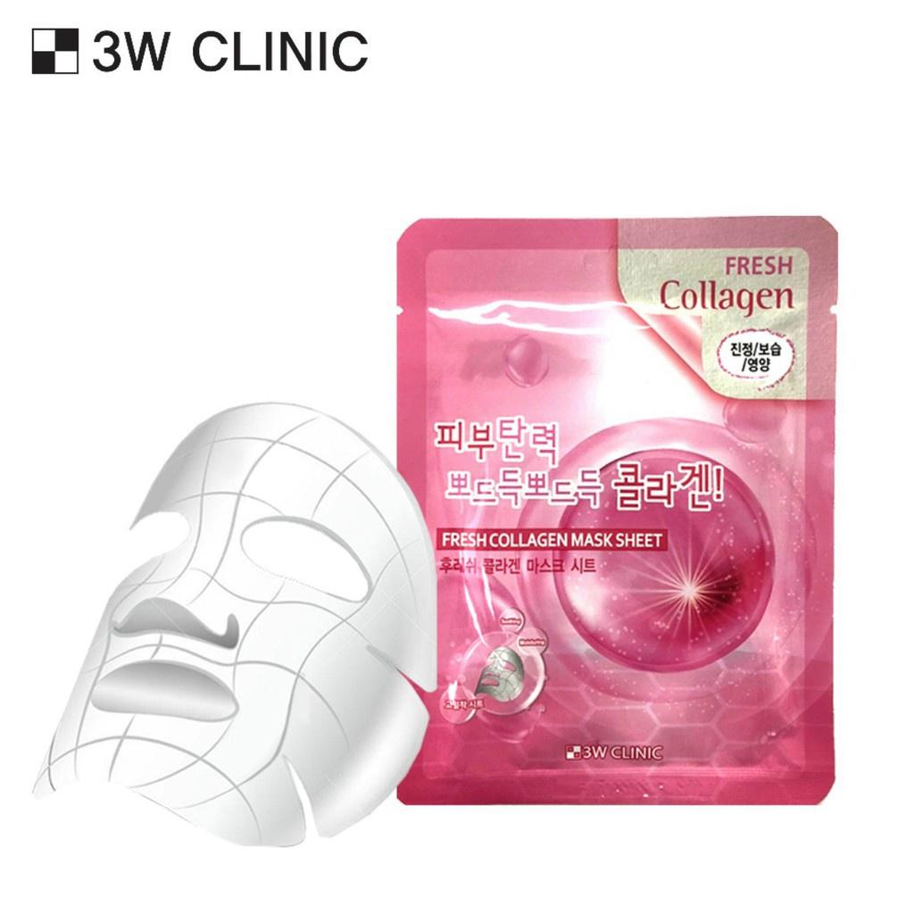 Mặt Nạ Giấy 3W Clinic Dưỡng Ẩm Trắng Da Giảm Mụn Fresh Mask Sheet Chăm Sóc Da Toàn Diện 23ml