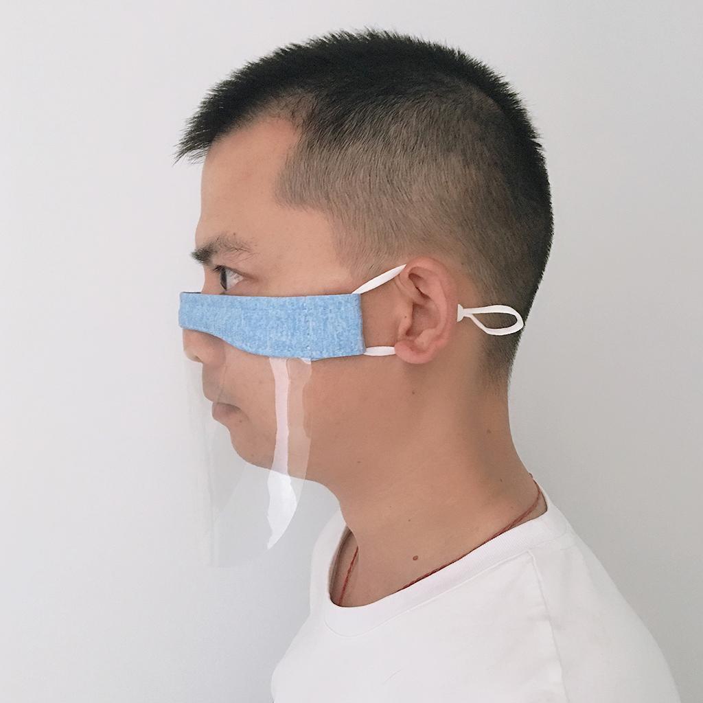 2pcs Washable Face Light-Weight Communication PVC Visual Face Mask