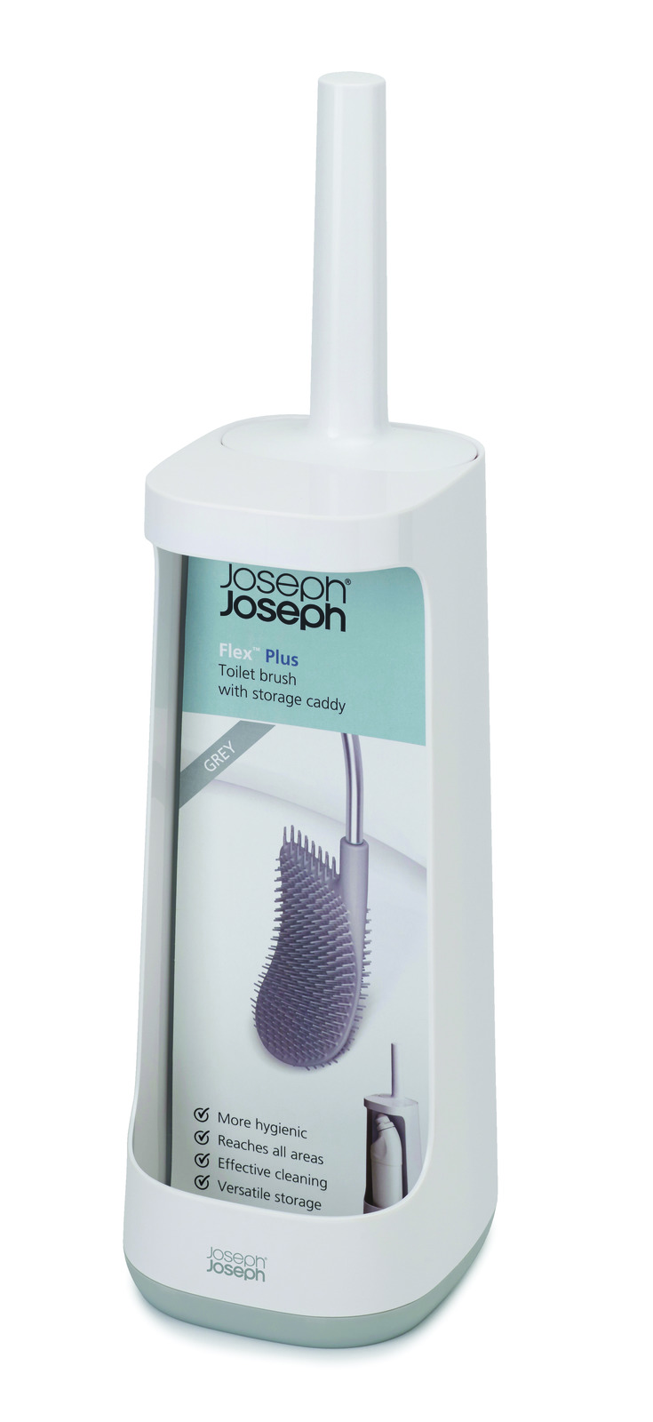 Joseph Joseph - Cọ toilet silicon cao cấp Flex Plus Toilet Brush with Storage Caddy Grey 705164