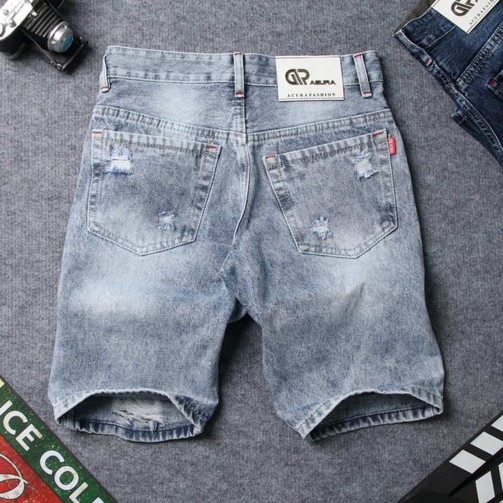 Quần short jean nam xám đậm Q416 Muidoi