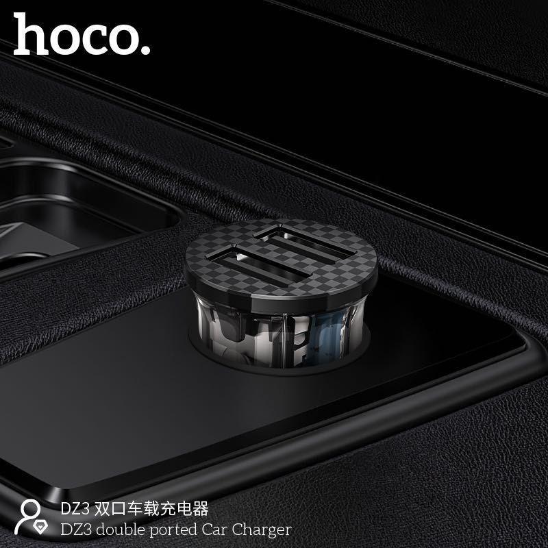 Tẩu sạc ô tô cho hoco. DZ3 – Hàng Chính Hãng 2 Cổng USB-A/Type-c  sạc nhanh PD 20w, Quick Chagre C3.0