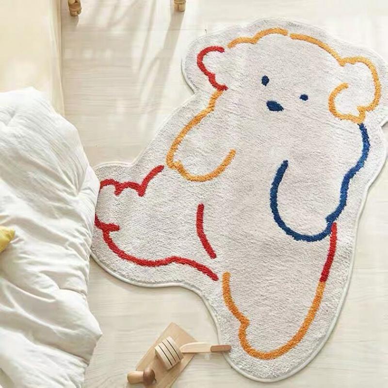 Thảm Lông Cashmere Dày Dặn Hình Gấu Ngoài Hành Tinh Dễ Thương Sáng Tạo Phong Cách Nhật Bản