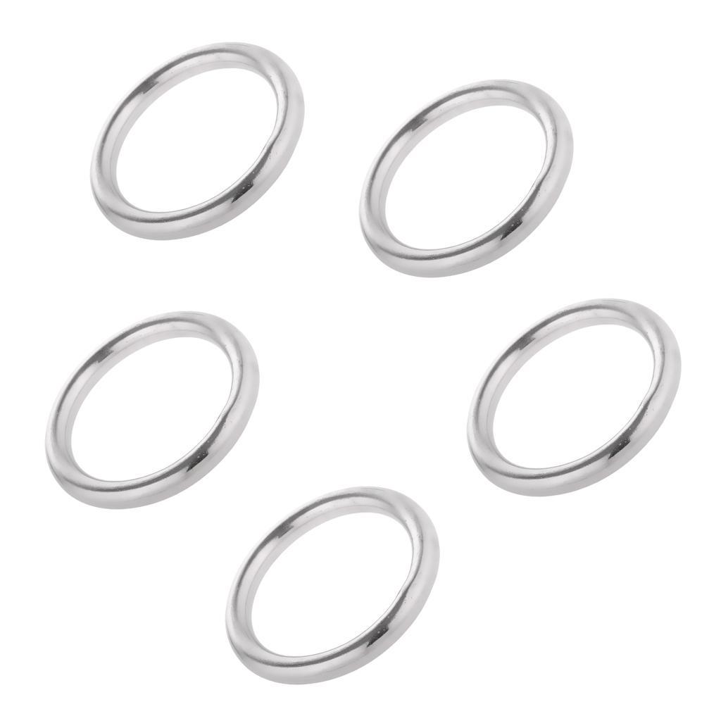 10x Stainless Steel Seamless Welding O Rings Round Metal Loop 30mm+25mm Dia.