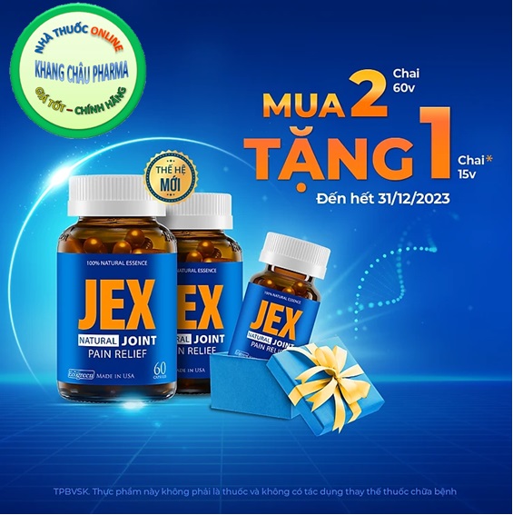 [Combo 2 hộp] JEX giảm đau, bảo vệ xương khớp 60 viên tặng 1 hộp 15 viên