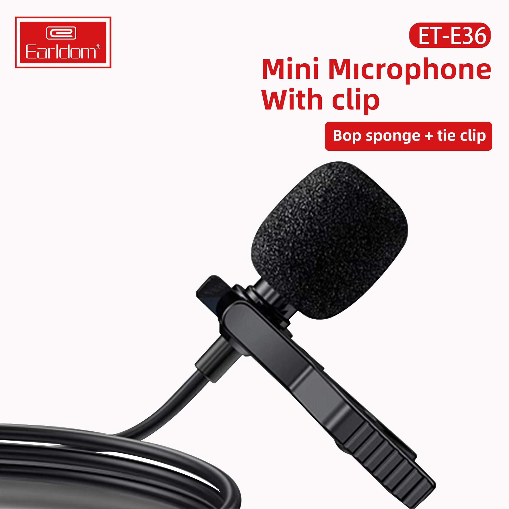 Mic Thu Âm Mini Cho Điện Thoại Chân Lightning kèm Jack Cắm Tai Nghe Earldom E40 hỗ trợ thu âm khi quay video, livestream - Hàng chính hãng