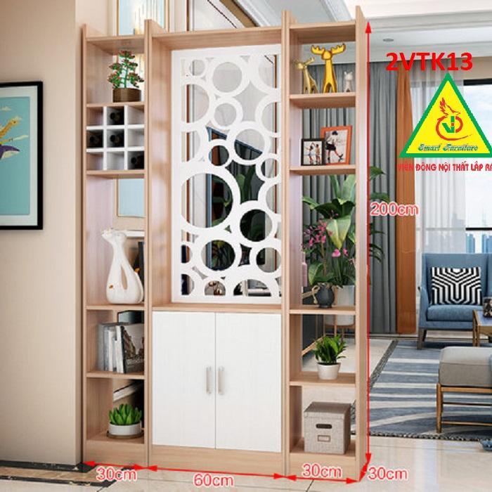 Tủ kệ trang trí kiêm vách ngăn phòng khách , nhà bếp 2VTK13 - Nội thất lắp ráp Viendong Adv