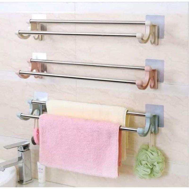 Kệ vắt khăn 2 thanh inox loại dài 55cm