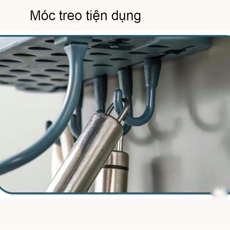 Hộp đựng đũa muỗng treo tường hình đám mây kèm móc treo khăn dụng cụ bếp tiện lợi, ống cắm đũa thìa, ống đựng đũa muỗng