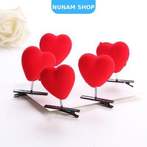 Kẹp tóc lò xo vịt vàng hoặc trái tim đáng yêu xinh xắn Nunam Shop