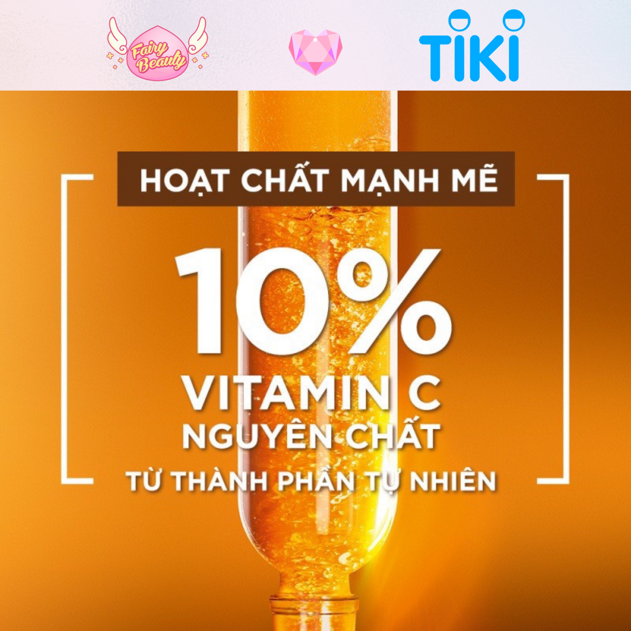 [GARNIER] Tinh Chất Dưỡng Ban Đêm 10% Vitamin C Giúp Làm Sáng Da Bright Complete Overnight 10% Pure Vitamin C 30ml