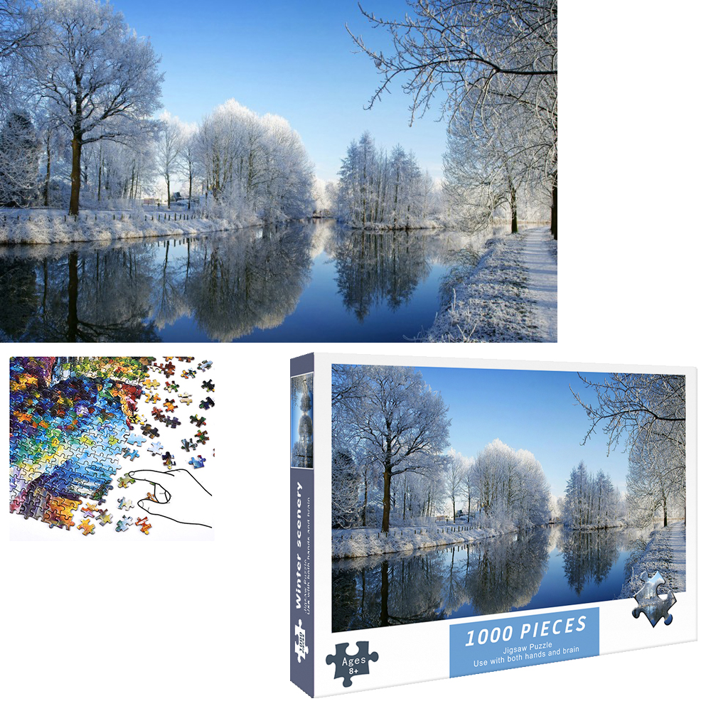 Bộ Tranh Ghép Xếp Hình 1000 Pcs Jigsaw Puzzle Tranh Ghép (75*50cm) Phong Cảnh Mùa Đông Bản Đẹp Cao Cấp