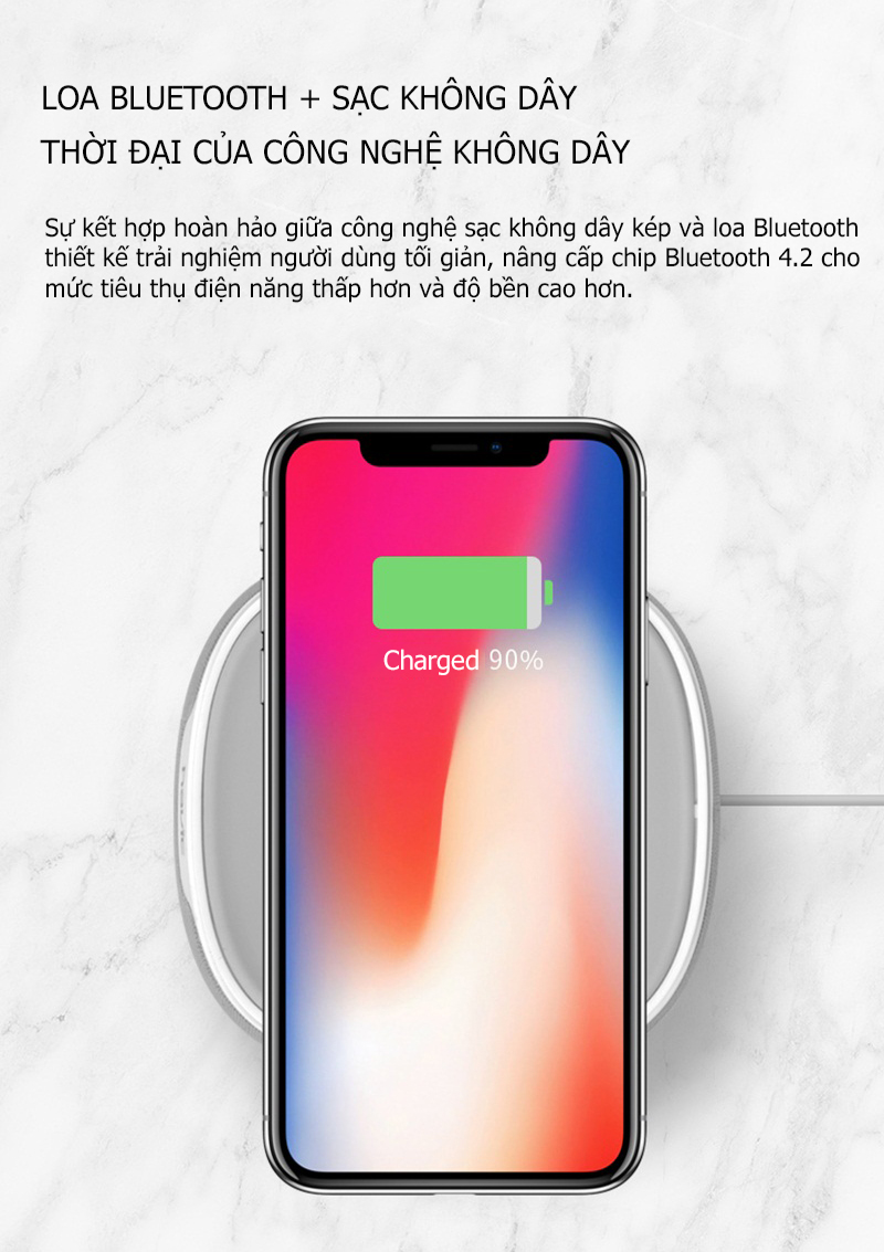 Loa Bluetooth cho iphone Âm thanh chất - Hỗ trợ sạc không dây S1