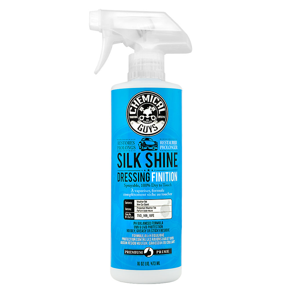 PHỤC HỒI TẠO ĐỘ MỚI CHO CAO SU, NỈ, NHỰA, TAPLO CHEMICAL GUYS SILK SHINE SPRAYABLE DRESSING (16OZ)