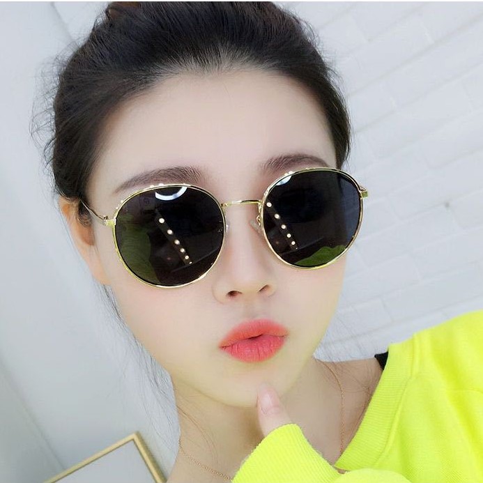 Kính râm tròn phân cực chống tia UV phong cách nữ sinh Hàn Quốc - WKM20