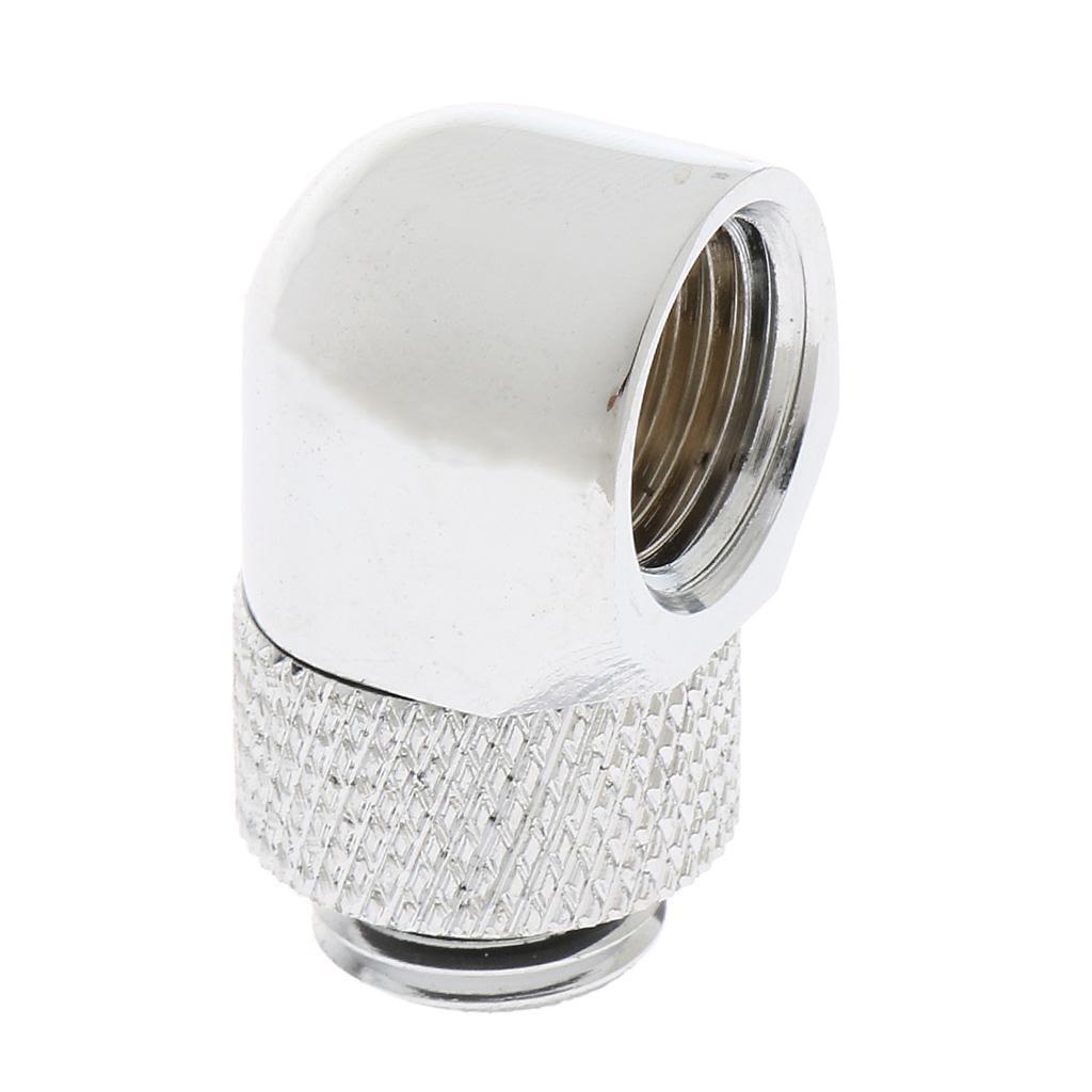 2x G1/4'' Rotary Multi-Link Adapter Fitting for Water Cooling System Silver