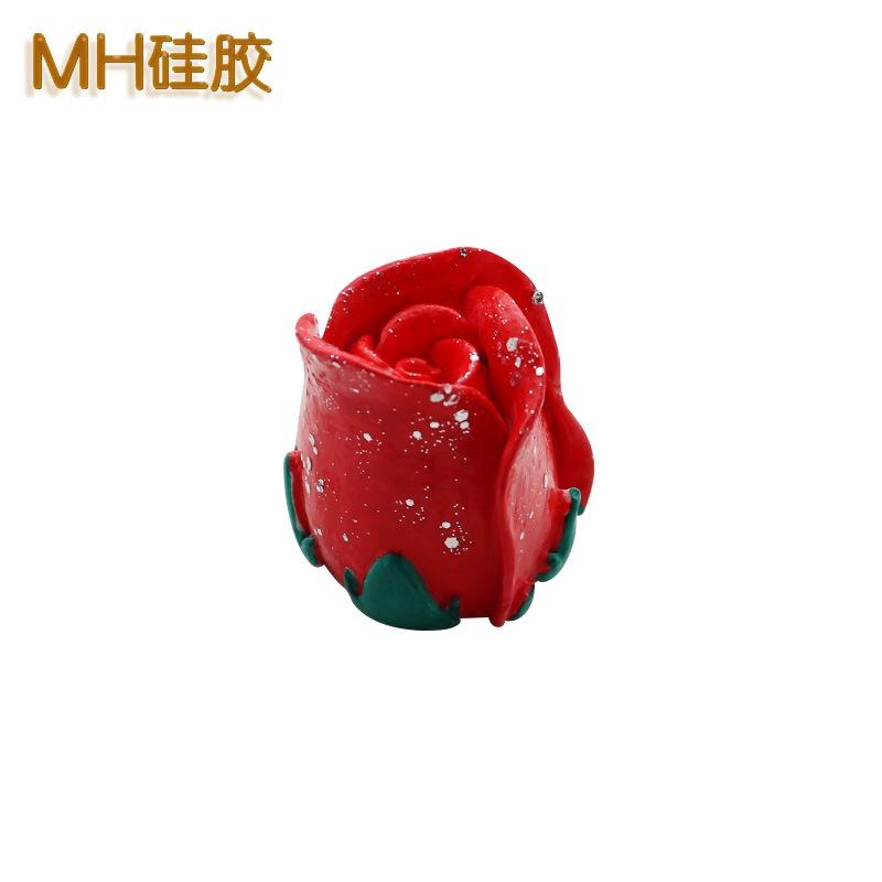 Khuôn Silicon Búp Hồng Nụ Hồng Cao 5,5cm