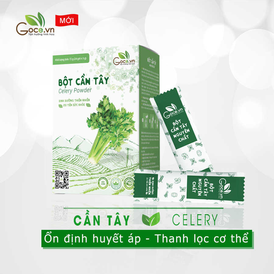 Bột cần tây nguyên chất Goce - 72g (24 gói x 3g) - Tan mỡ giảm cân
