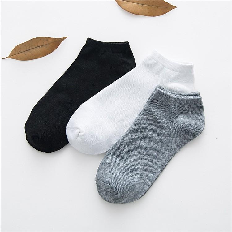 Set 5 Đôi Tất Vớ Nam Nữ Cotton Trơn Cổ Ngắn Hàn Quốc - Tất Vớ Cổ Thấp Unisex Thấm Hút Mồ Hôi Cực Tốt