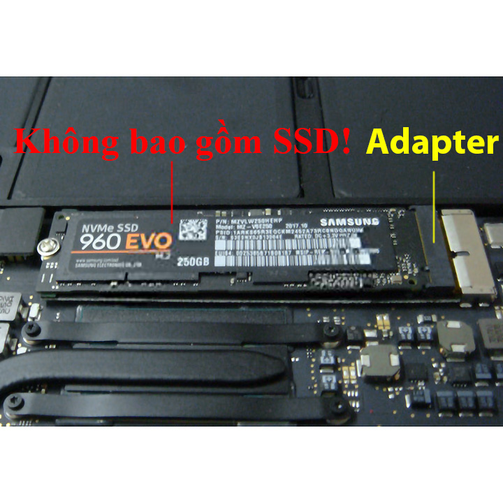 Adapter gắn SSD M.2 PCIe NVMe cho MacBook 2013-2017 loại dài