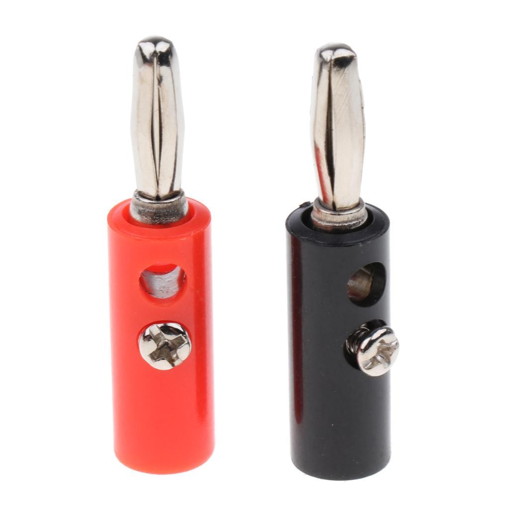 10 Pcs 4mm Audio Speaker Wire Cable Connector Adapter Screw Banana Plug