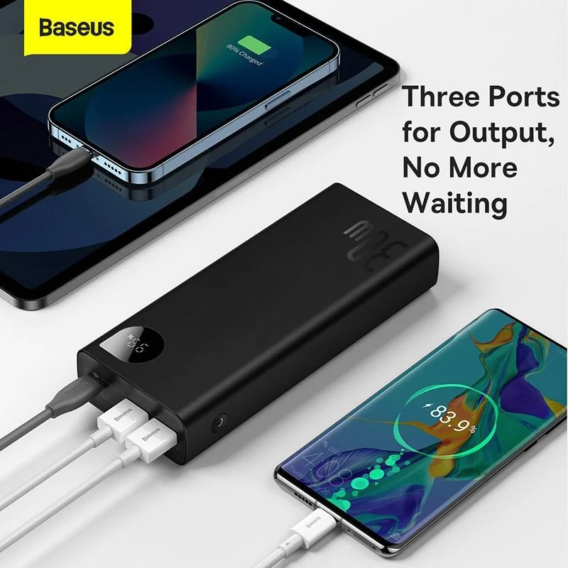 Pin Dự Phòng Sạc Nhanh Baseus Adaman Metal Digital Display 20000mAh 30W ( Kèm Cáp C to C 60W/50cm , PD/ QC Quick Charge Power Bank )-HÀNG CHÍNH HÃNG