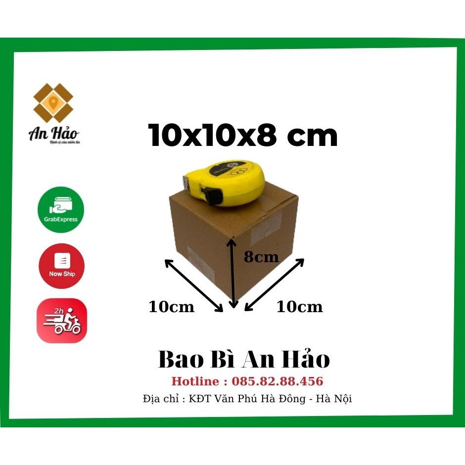 Hộp 10X10X8cm Hộp carton thùng giấy An Hảo 3 lớp siêu cứng đóng gói hàng hóa đa năng.