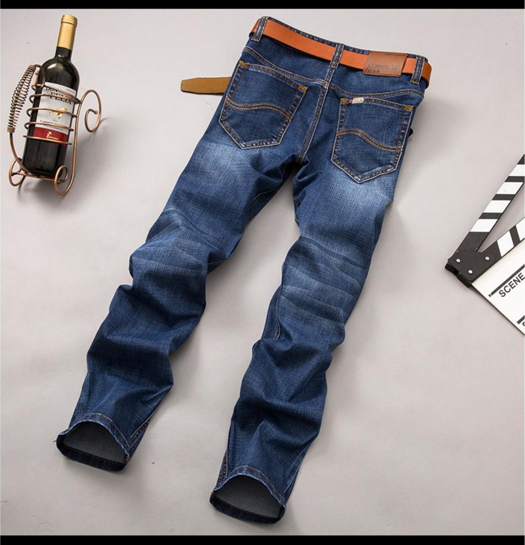 Quần Jeans Nam 2019 Ống Suông Co Giãn Tốt Túi Chéo Phong Cách Doanh Nhân