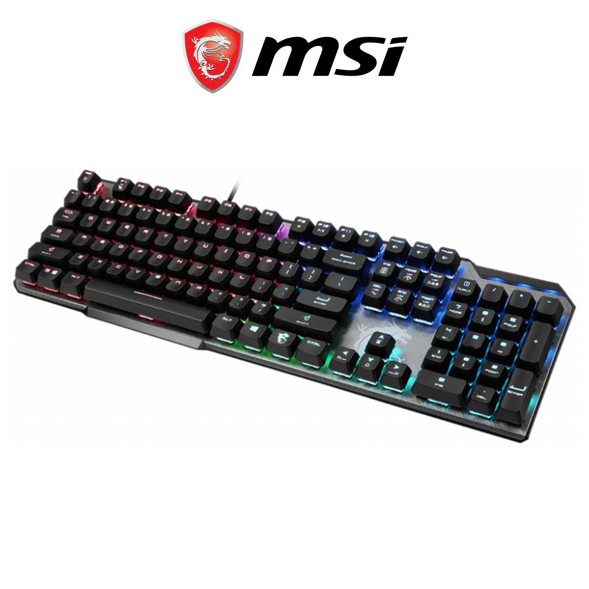 Bàn Phím Gaming Cơ MSI Vigor GK50 Kailh Box White Đèn LED RGB, Dây Cắm USB Dài 1.8M - Hàng Chính Hãng