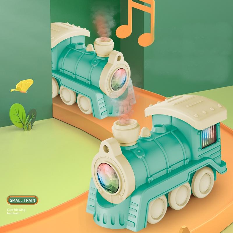 Đồ chơi Mô hình mô phỏng đầu tàu hỏa vừa phun khí chơi bóng vừa di chuyển