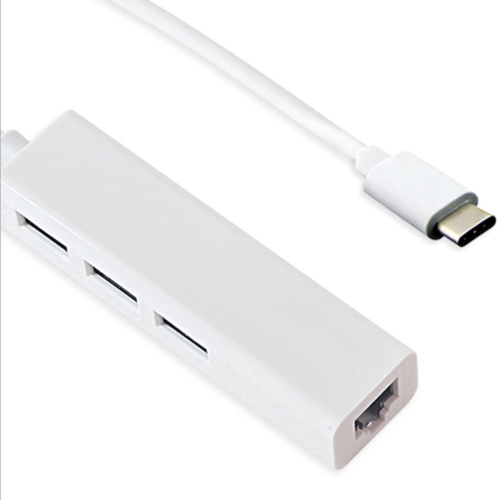 HUB USB TYPE C Chia 1 Ra 3 Cổng USB 3.0 + 1 Cổng LAN 100Mbps - Hàng chính hãng