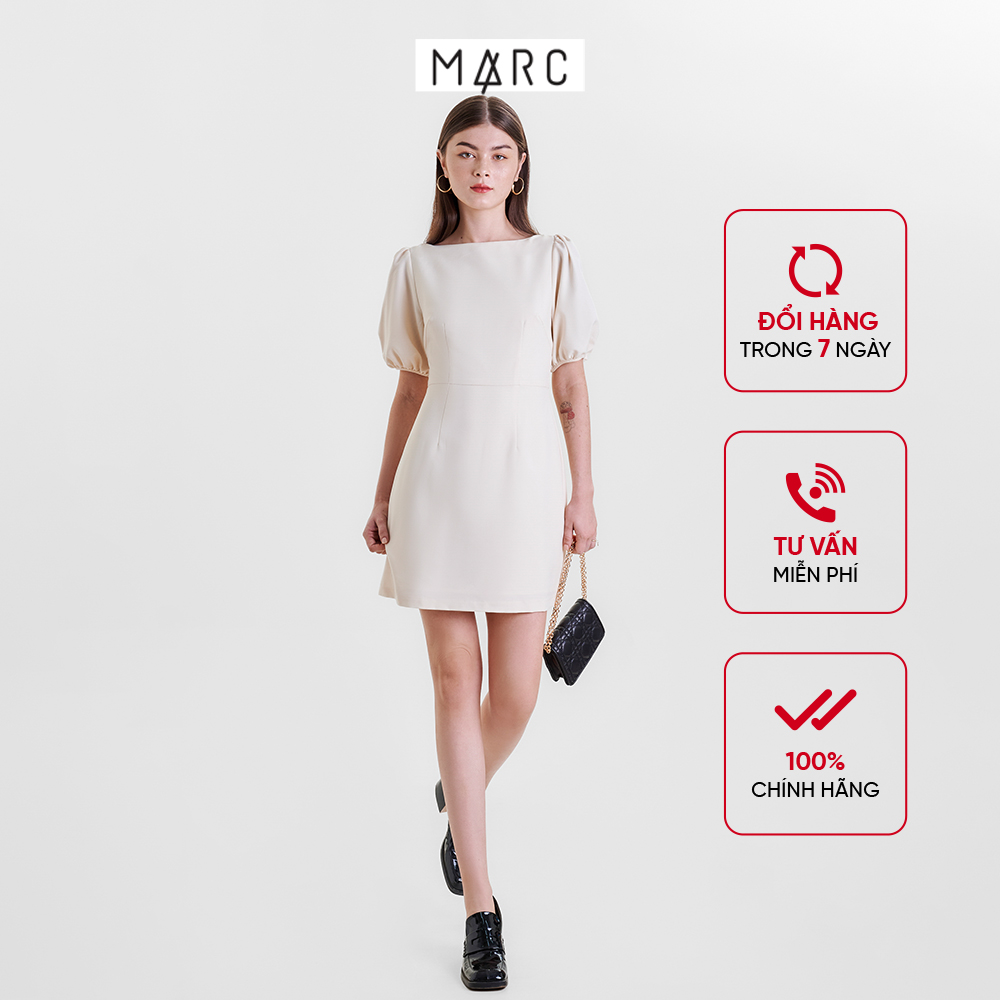 Đầm nữ MARC FASHION mini cổ thuyền tay phồng