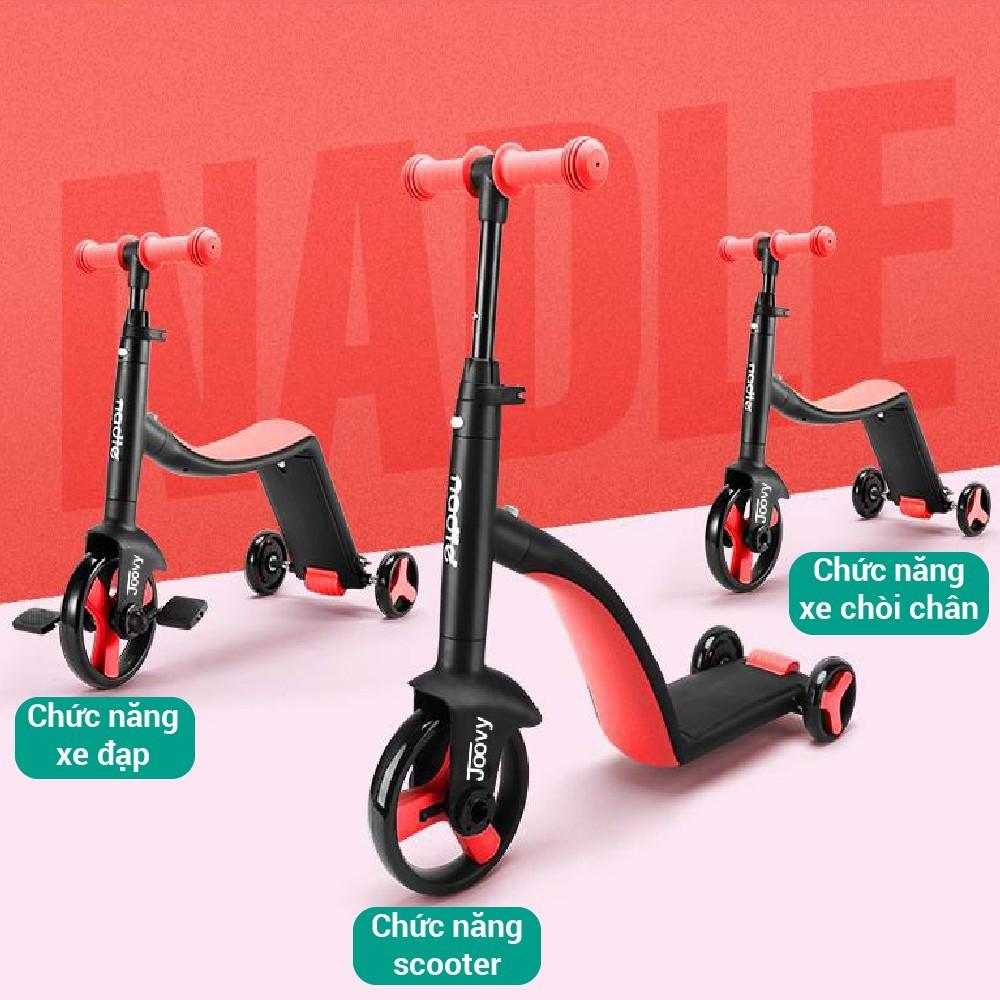 Xe trượt Scooter cho bé kiêm Xe chòi chân và Xe đạp 3 trong 1 cho trẻ em từ 1 tới 6 tuổi Nadle TF3 Joovy